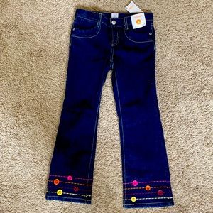 NWT Gymboree girls multi-color stitch bell bottoms